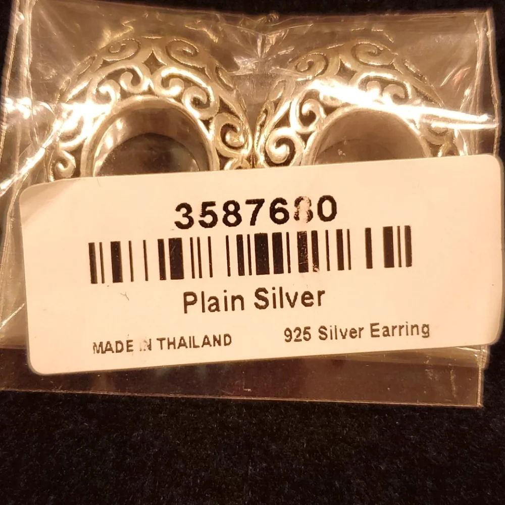 Sterling Silver NWT Scrollwork Hoop Earrings